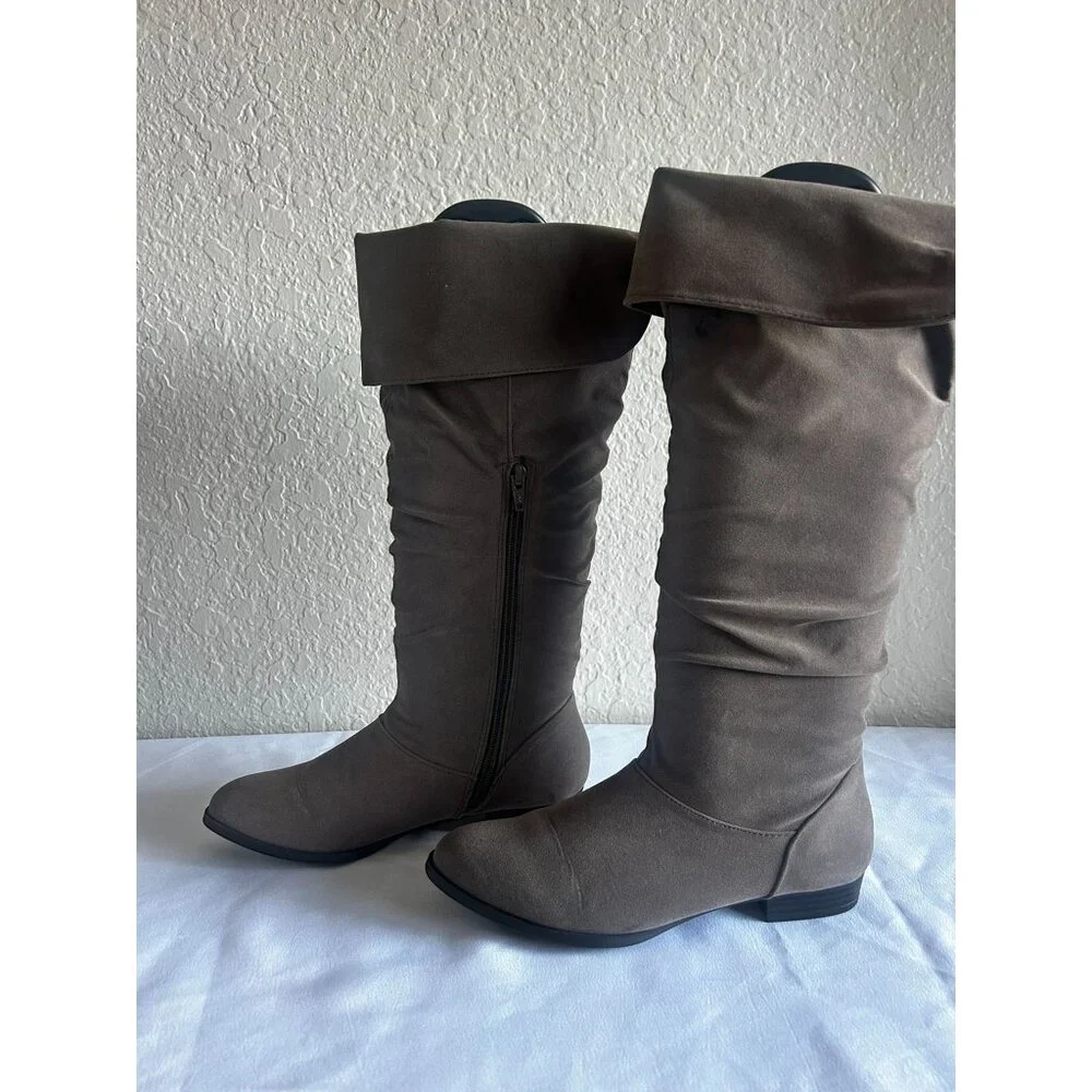 Style & Co. Tiriza Boots Women's Size 7 Grey Pointed Toe Slouch Knee High Shoes - Picture 1 of 9